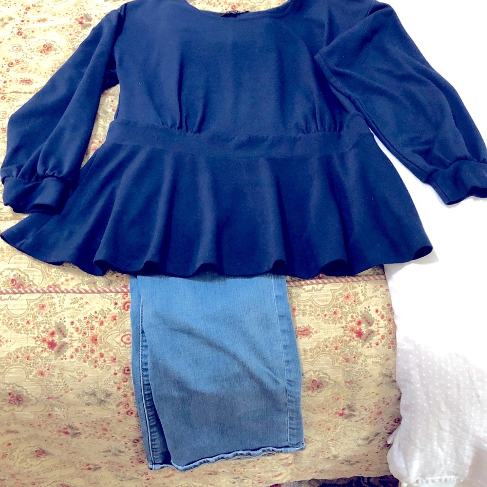 COPY - Eloquii peplum long sleeve knit size 14